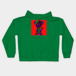 tribal dog with rasta tattoo ecopop Kids Hoodie